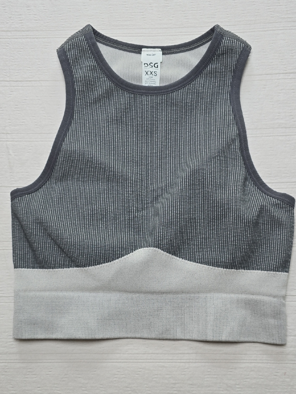 DSG Ribbed Two-Tone Racerback Sports Bra Womens Size XXS